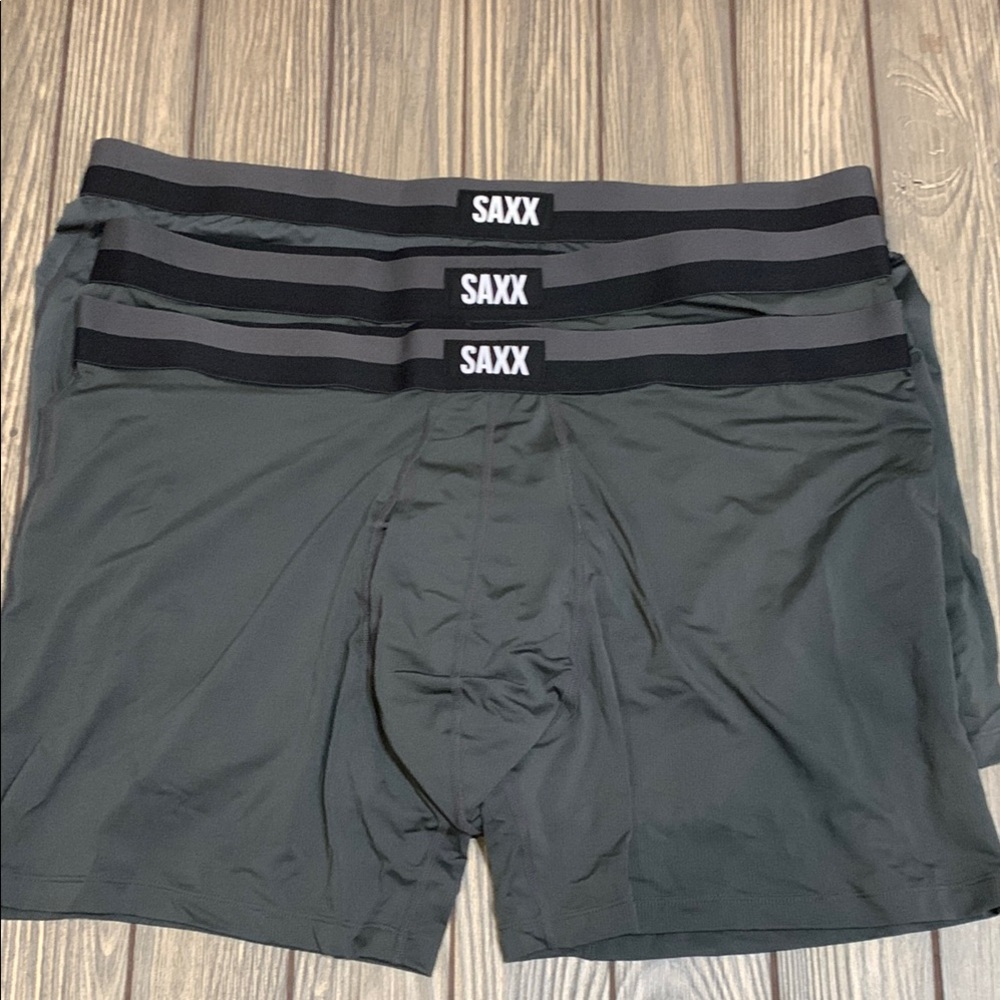 SAXX Men's Boxer Sport Mesh 3 Pair- Black/Gray